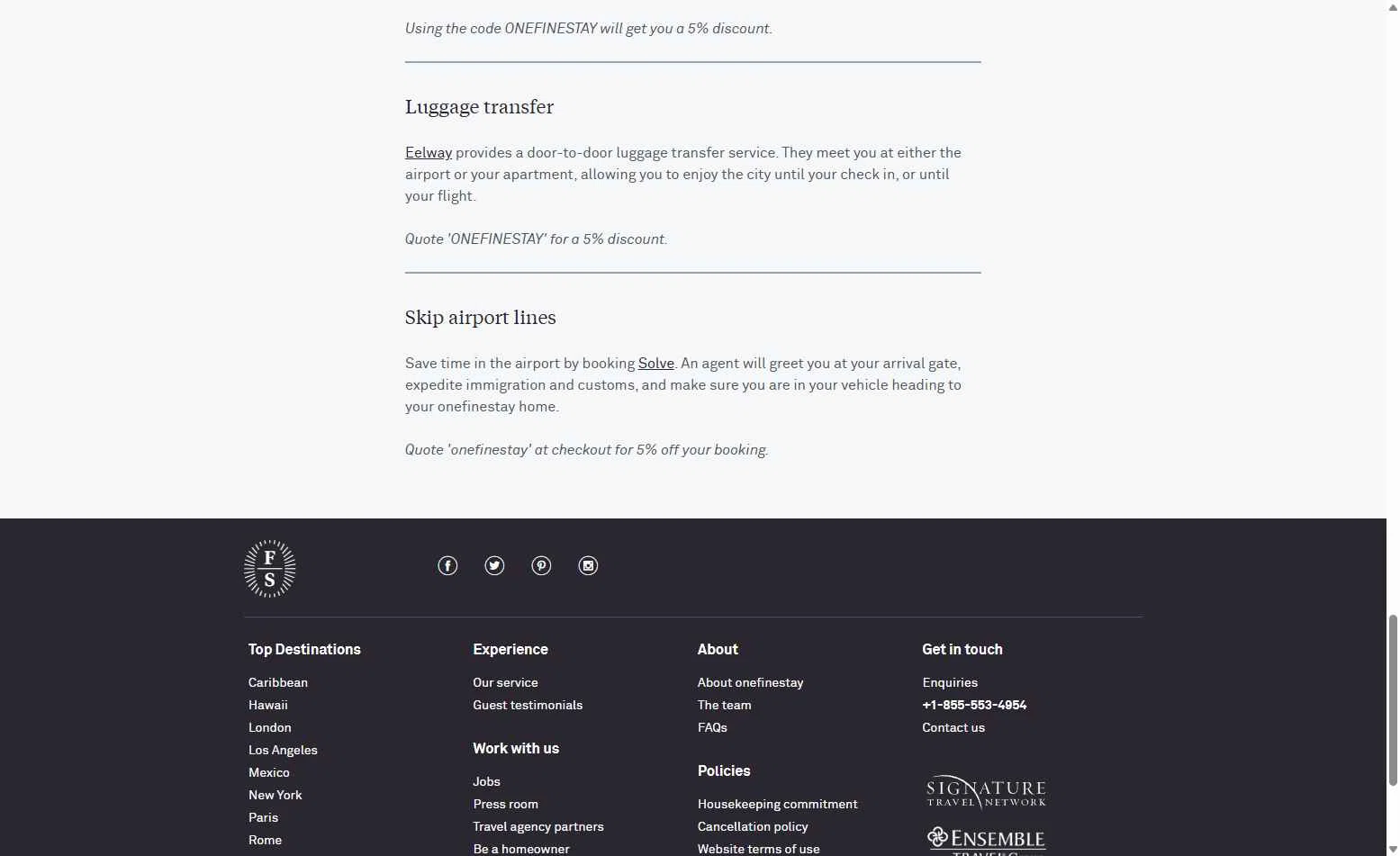 Onefinestay checkout page showing Onefinestay promo code box | Screenshot taken by SimplyCodes community member on Dec 12, 2025
