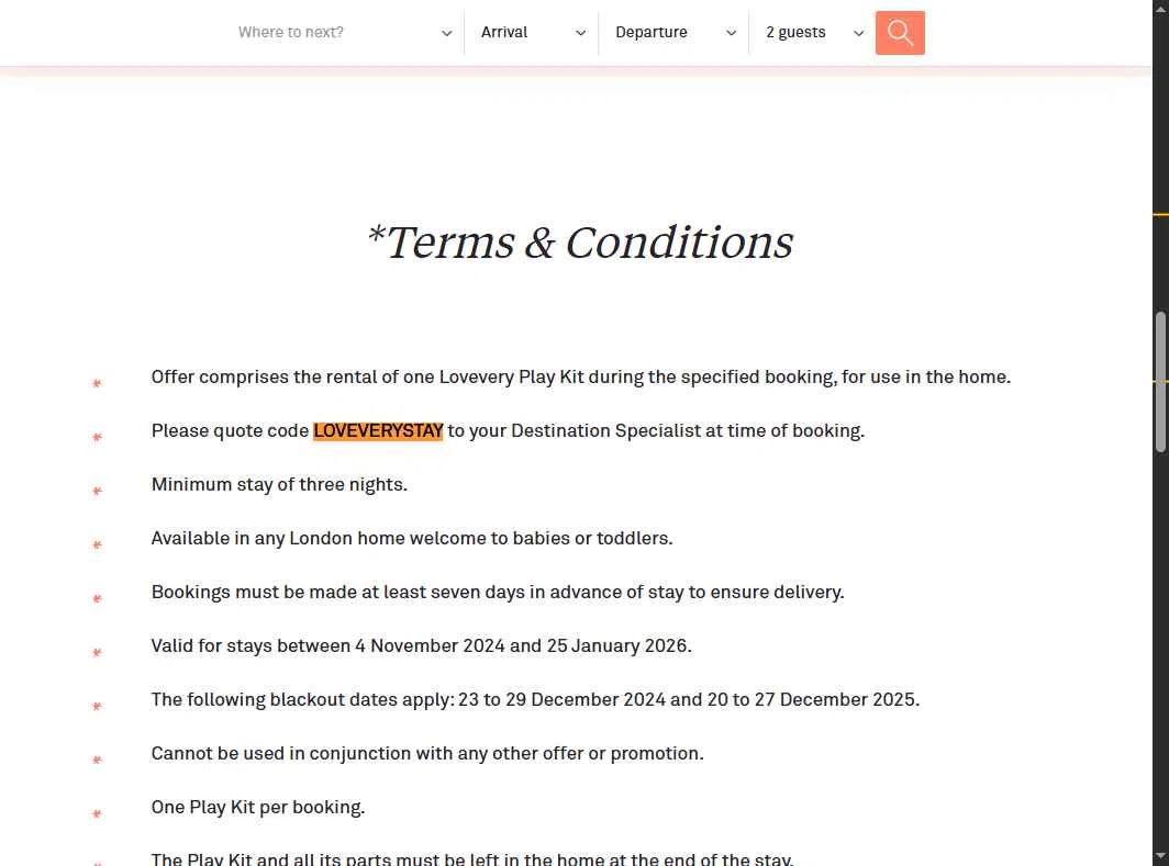 Onefinestay checkout page showing Onefinestay promo code box | Screenshot taken by SimplyCodes community member on Oct 23, 2025