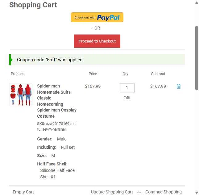 OneHeroSuits checkout page showing OneHeroSuits discount code box | Screenshot taken by SimplyCodes community member on Jan 28, 2026