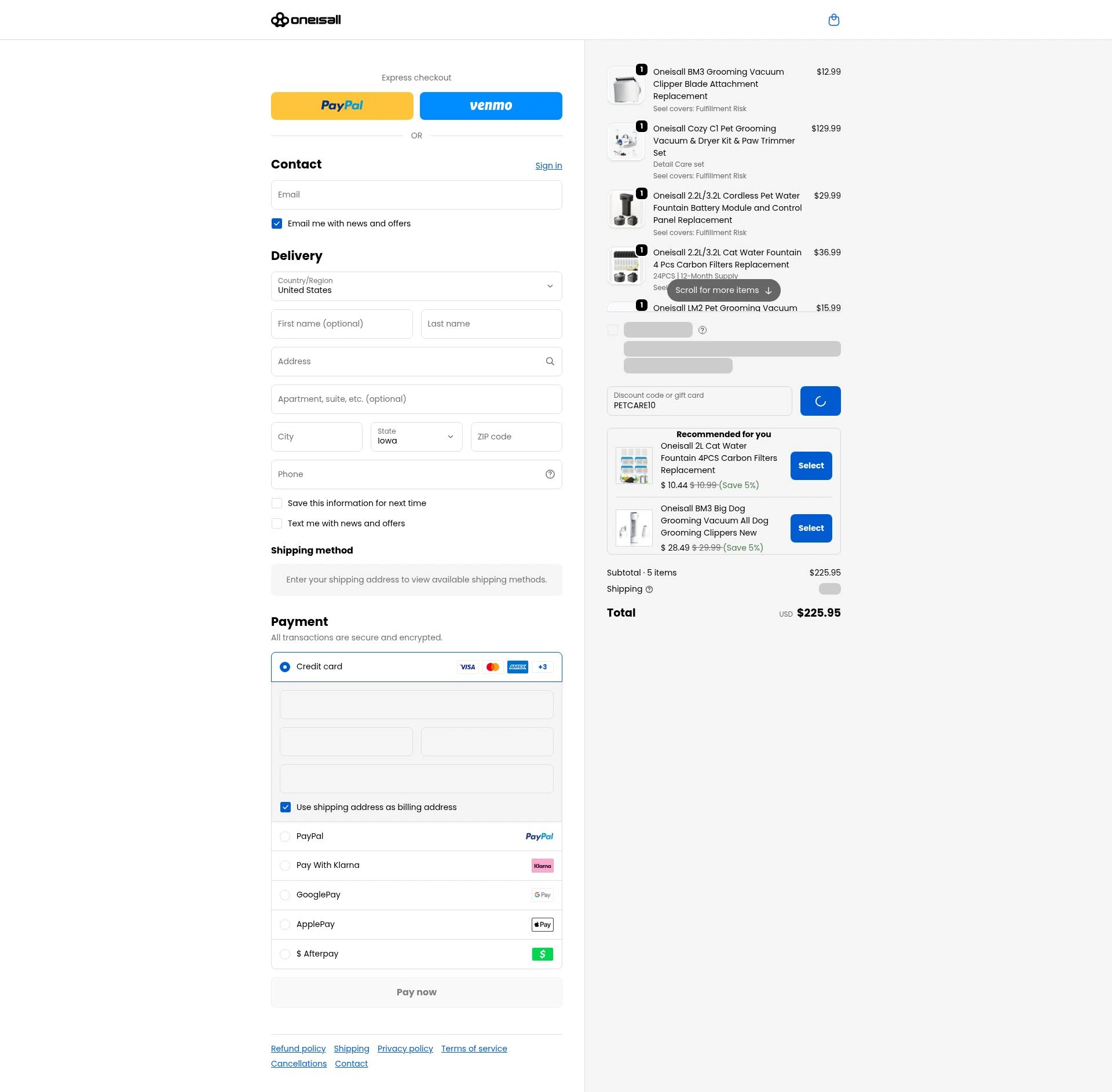 Oneisall checkout page showing Oneisall discount code box | Screenshot taken by SimplyCodes community member on Jan 9, 2026