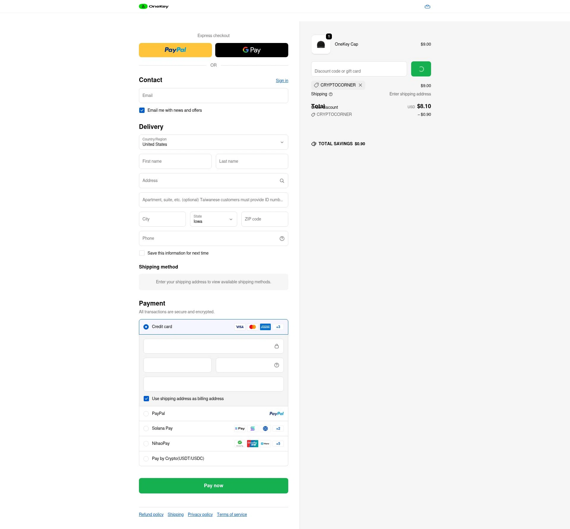 OneKey checkout page showing OneKey promo code box | Screenshot taken by SimplyCodes community member on Feb 10, 2026