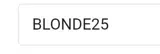 Blonde25 coupon verification screenshot