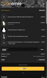 Onemilebike coupon verification screenshot