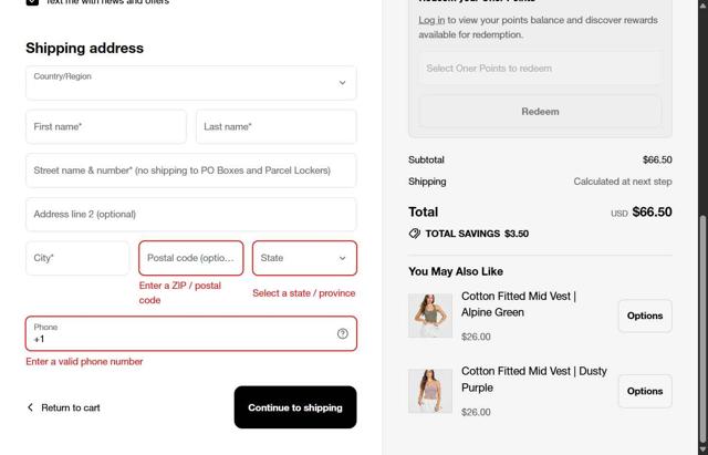 Oner Active checkout page showing Oner Active discount code box | Screenshot taken by SimplyCodes community member on Sep 13, 2025