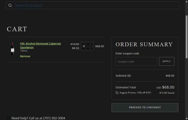 One Stop Wine Shop checkout page showing One Stop Wine Shop promo code box | Screenshot taken by SimplyCodes community member on Aug 26, 2025