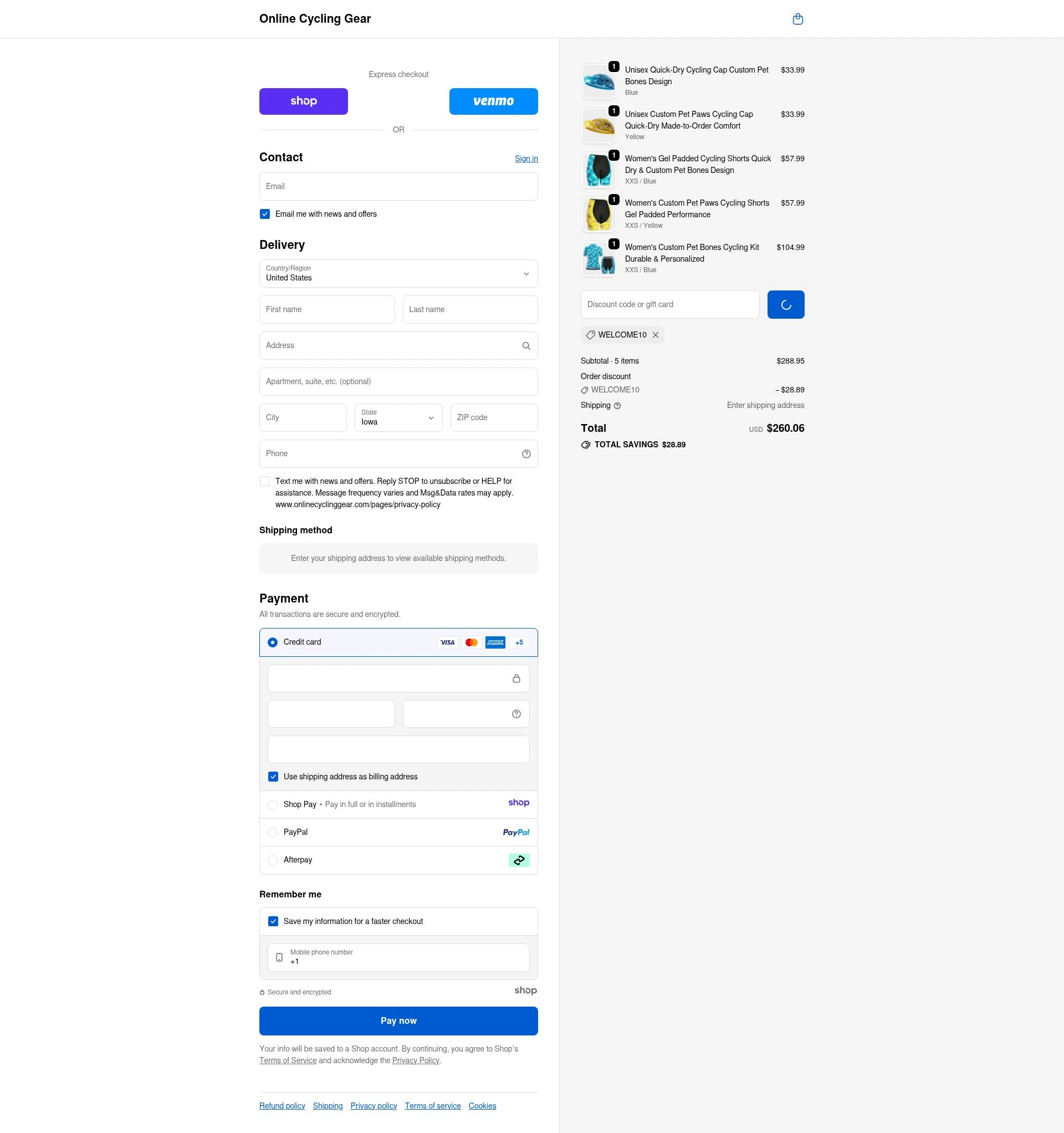 Online Cycling Gear checkout page showing Online Cycling Gear discount code box | Screenshot taken by SimplyCodes community member on Dec 31, 2025