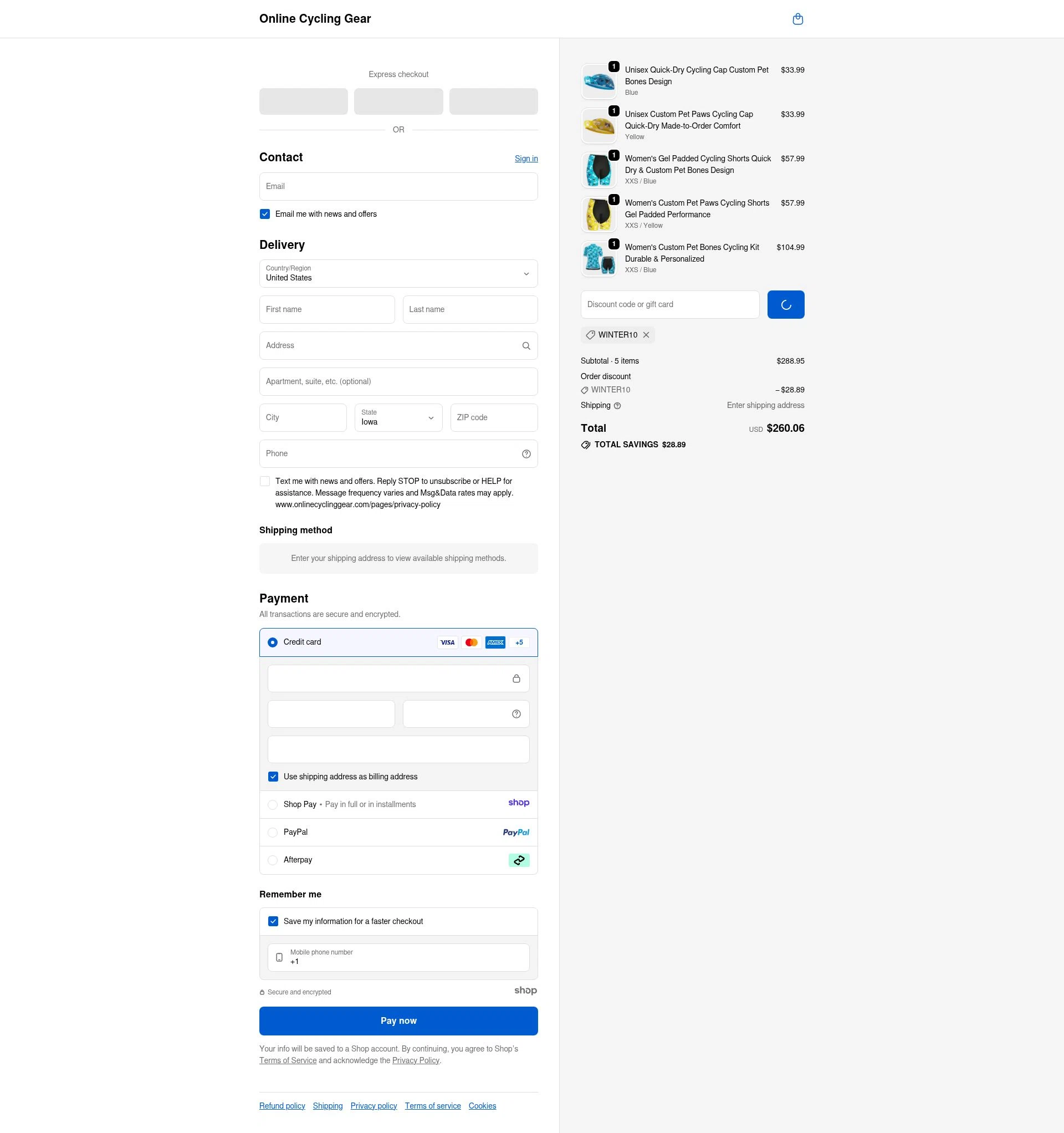 Online Cycling Gear checkout page showing Online Cycling Gear discount code box | Screenshot taken by SimplyCodes community member on Dec 31, 2025