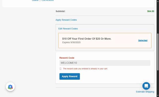 Online Labels checkout page showing Online Labels coupon code box | Screenshot taken by SimplyCodes community member on Jul 4, 2025