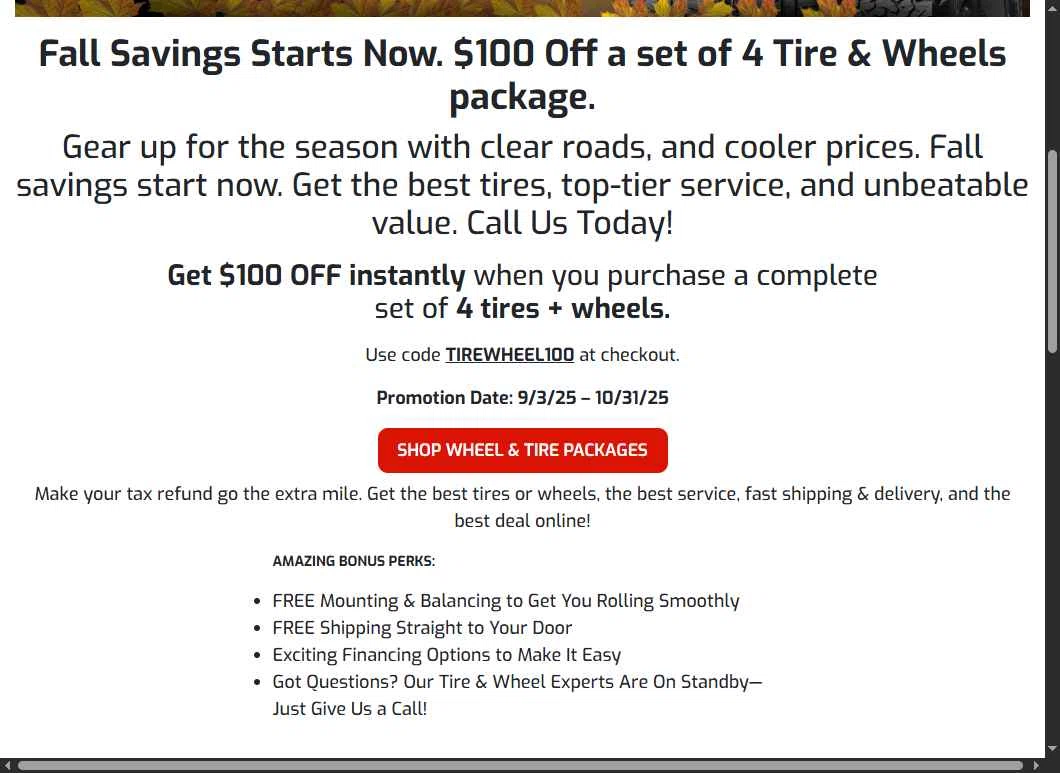 Onlinetires.com checkout page showing Onlinetires.com discount code box | Screenshot taken by SimplyCodes community member on Sep 5, 2025