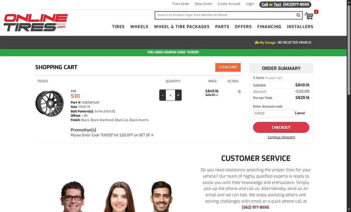 Onlinetires.com checkout page showing Onlinetires.com discount code box | Screenshot taken by SimplyCodes community member on Oct 18, 2025