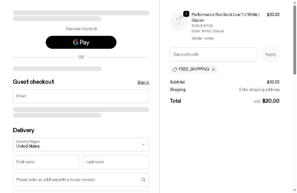 On Running checkout page showing On Running promo code box | Screenshot taken by SimplyCodes community member on Dec 21, 2025