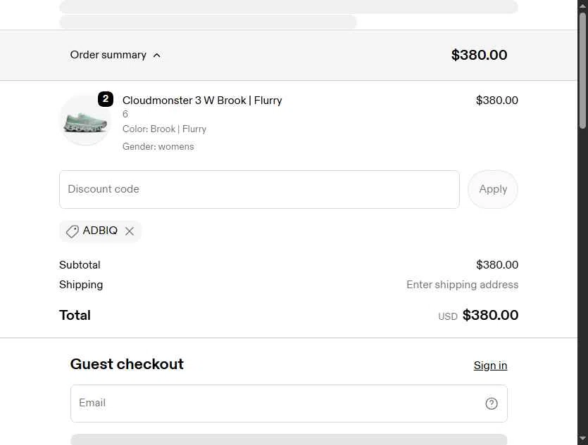 Verification screenshot for 10% Off Storewide at On Running - 24d ago