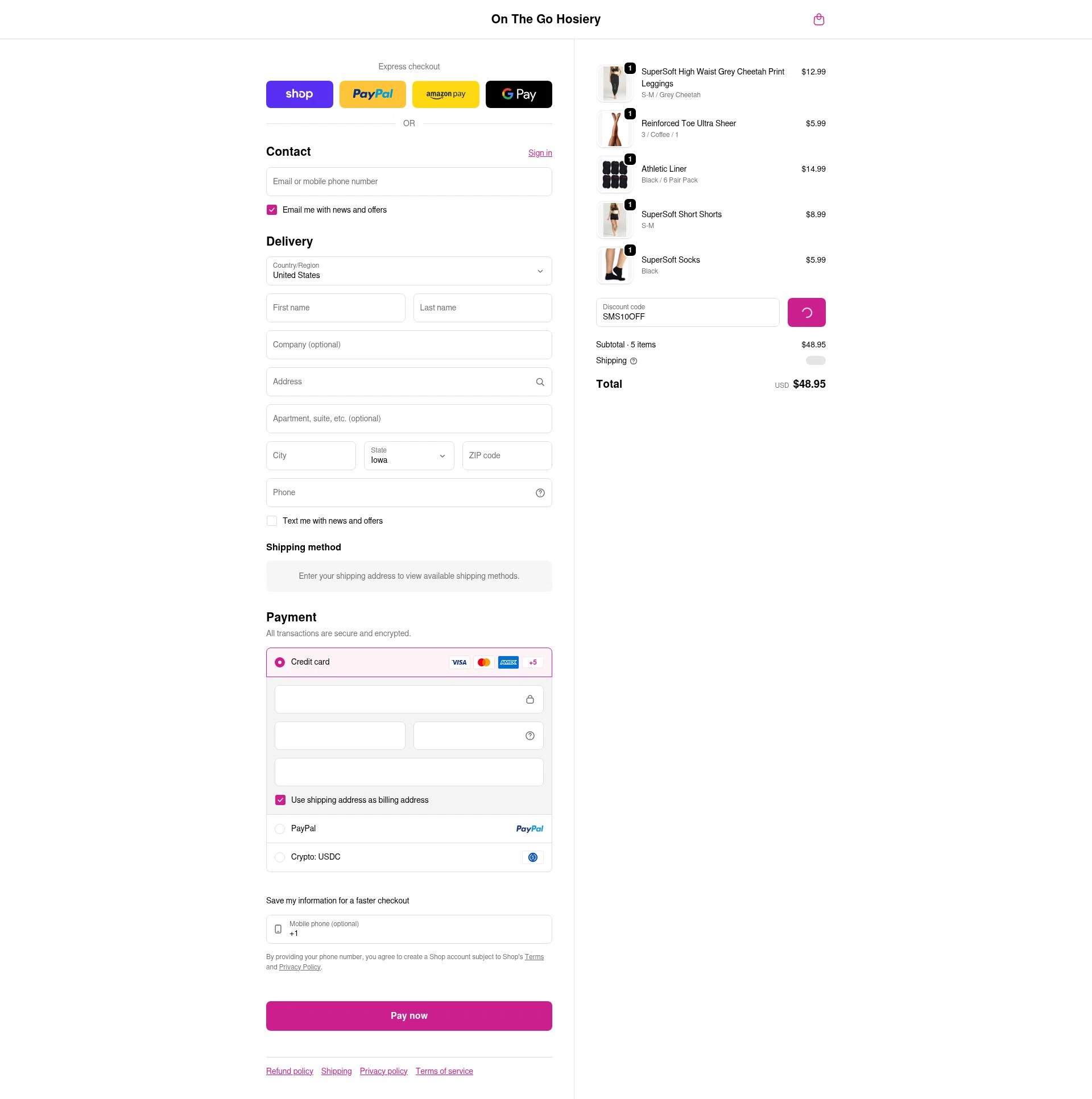 On The Go! checkout page showing On The Go! promo code box | Screenshot taken by SimplyCodes community member on Feb 18, 2026