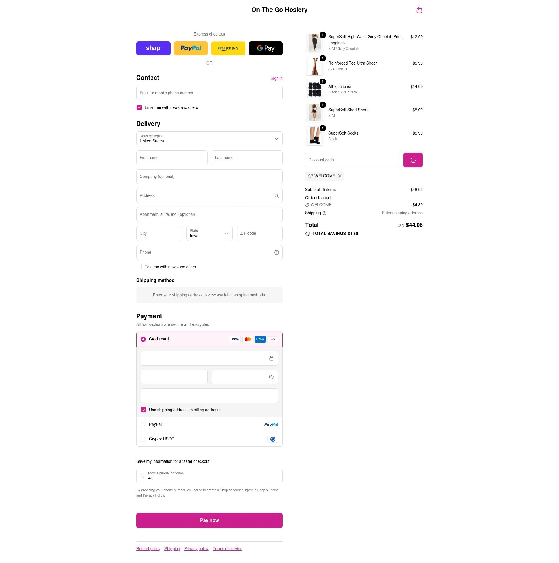 On The Go! checkout page showing On The Go! promo code box | Screenshot taken by SimplyCodes community member on Feb 18, 2026