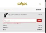 ONX Sports coupon verification screenshot