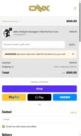 ONX Sports coupon verification screenshot