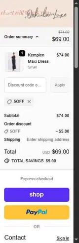 5OFF coupon verification screenshot