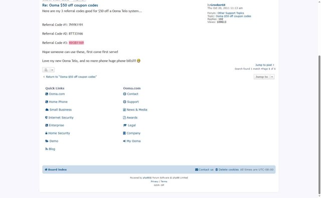 Ooma checkout page showing Ooma coupon code box | Screenshot taken by SimplyCodes community member on Aug 25, 2025