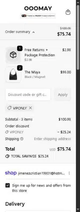 ooomay coupon verification screenshot