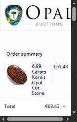 Opal Auctions coupon verification screenshot