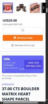 Opal Auctions coupon verification screenshot