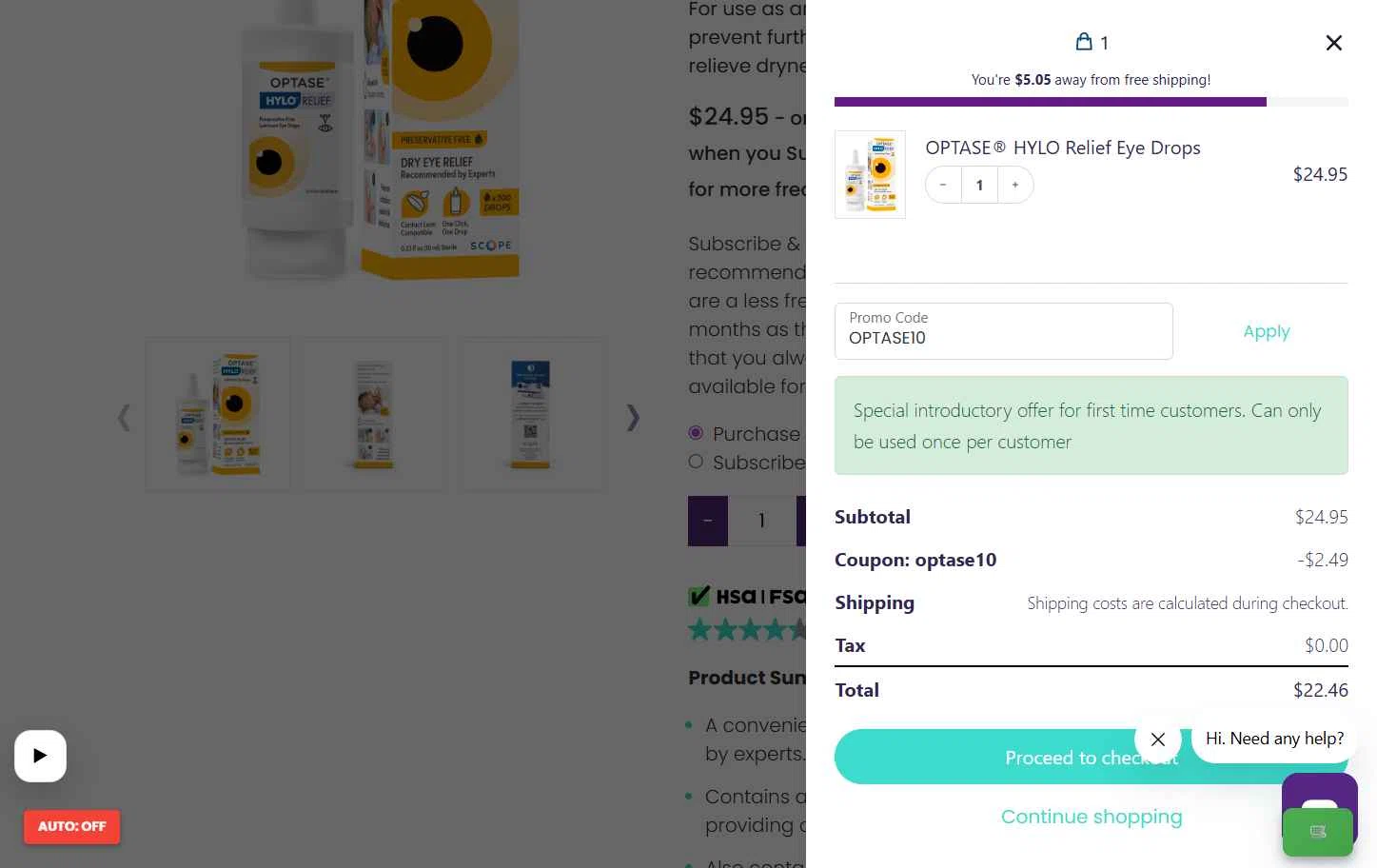 Optase checkout page showing Optase promo code box | Screenshot taken by SimplyCodes community member on Feb 9, 2026