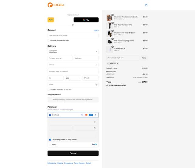OQQ checkout page showing OQQ promo code box | Screenshot taken by SimplyCodes community member on Sep 13, 2025