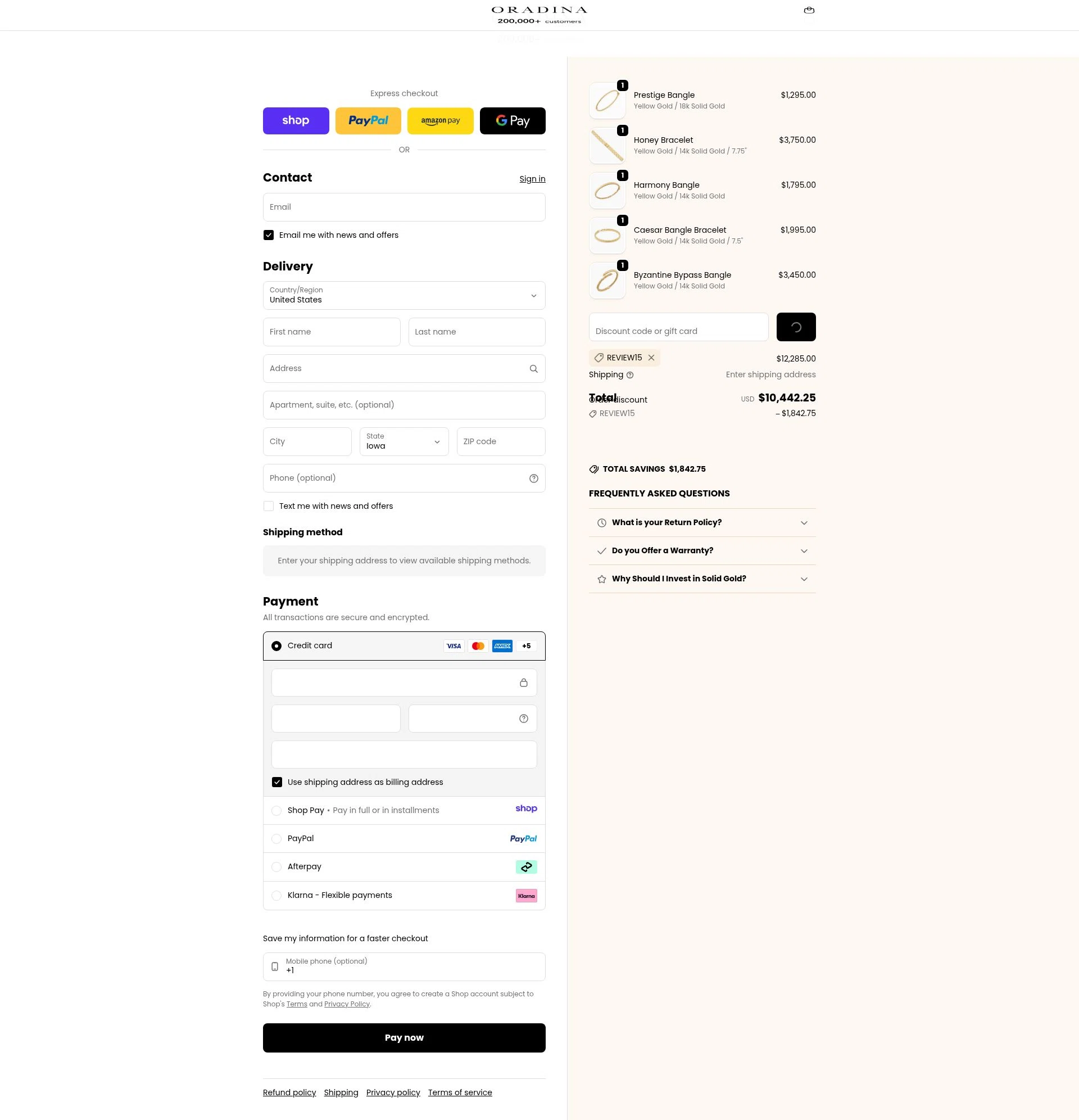Oradina checkout page showing Oradina discount code box | Screenshot taken by SimplyCodes community member on Jan 19, 2026