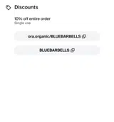 Ora Organic coupon verification screenshot