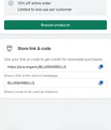 Ora Organic coupon verification screenshot