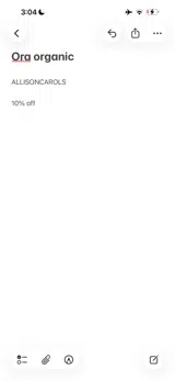 Ora Organic coupon verification screenshot