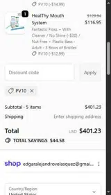 PV10 coupon verification screenshot
