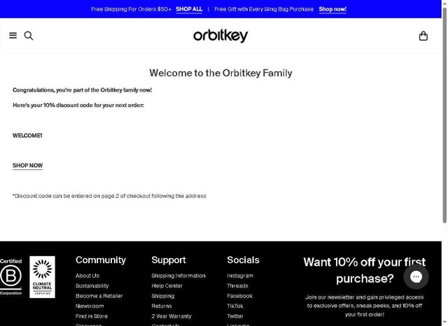 Orbitkey checkout page showing Orbitkey discount code box | Screenshot taken by SimplyCodes community member on Aug 21, 2025
