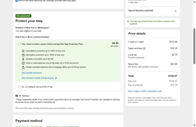 Orbitz checkout page showing Orbitz promo code box | Screenshot taken by SimplyCodes community member on Jun 22, 2025