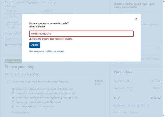 Orbitz checkout page showing Orbitz promo code box | Screenshot taken by SimplyCodes community member on Jun 11, 2025