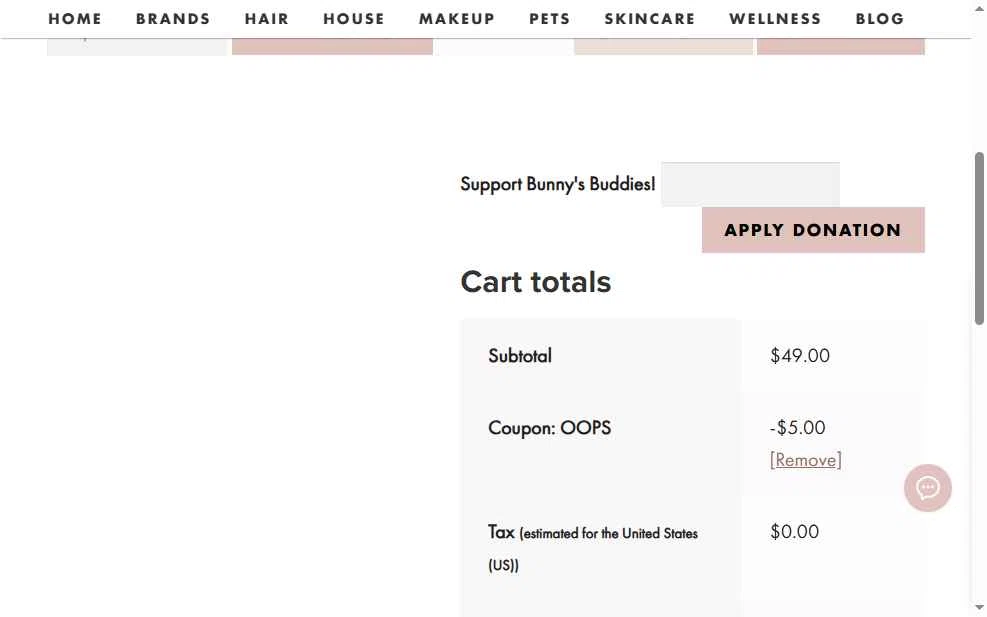 Organic Bunny checkout page showing Organic Bunny coupon code box | Screenshot taken by SimplyCodes community member on Dec 26, 2025