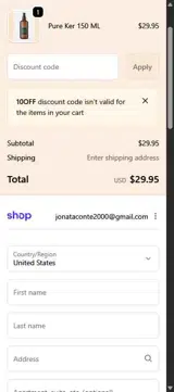 10OFF coupon verification screenshot
