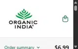 Organic India coupon verification screenshot