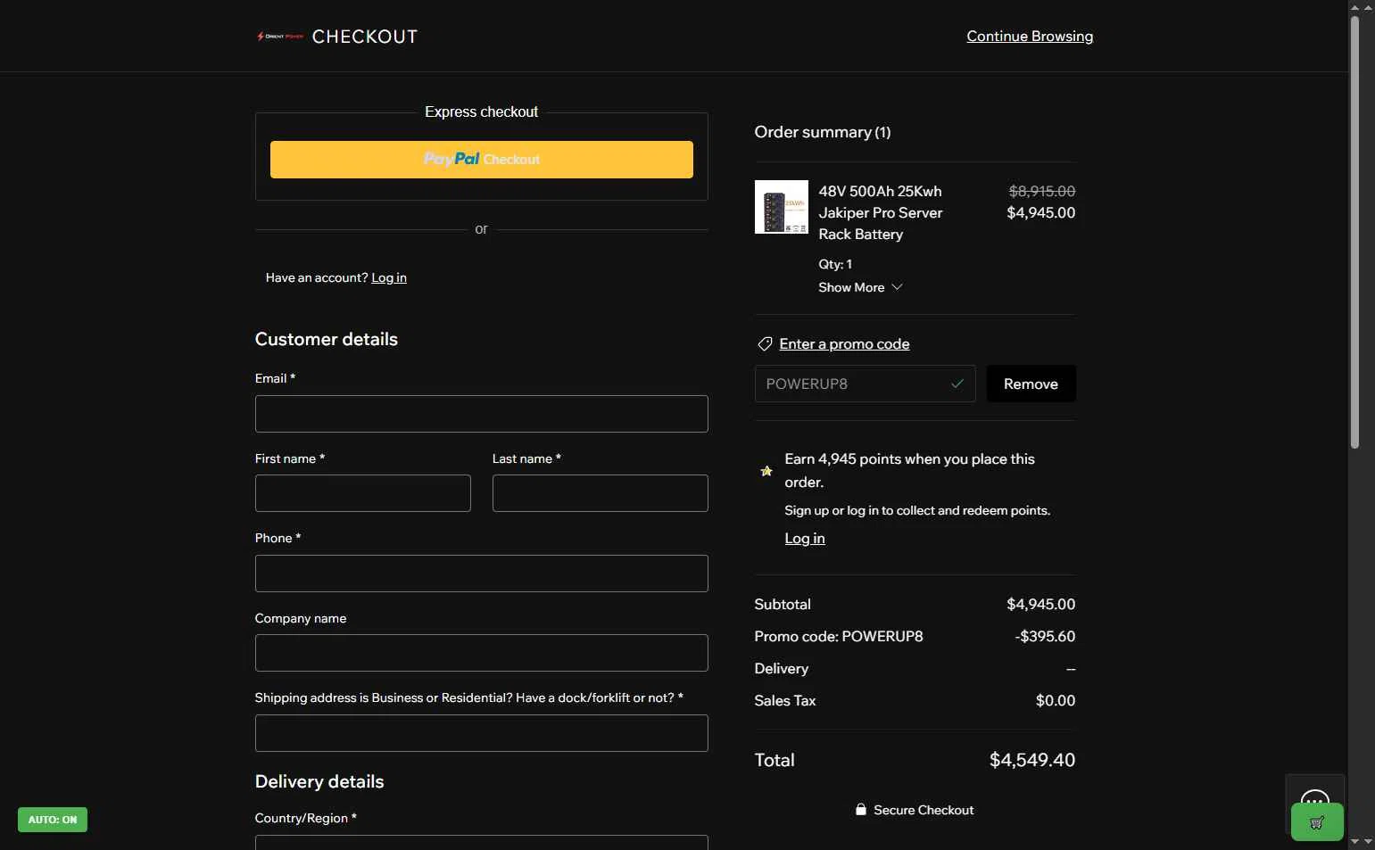 ORIENT POWER checkout page showing ORIENT POWER promo code box | Screenshot taken by SimplyCodes community member on Oct 30, 2025