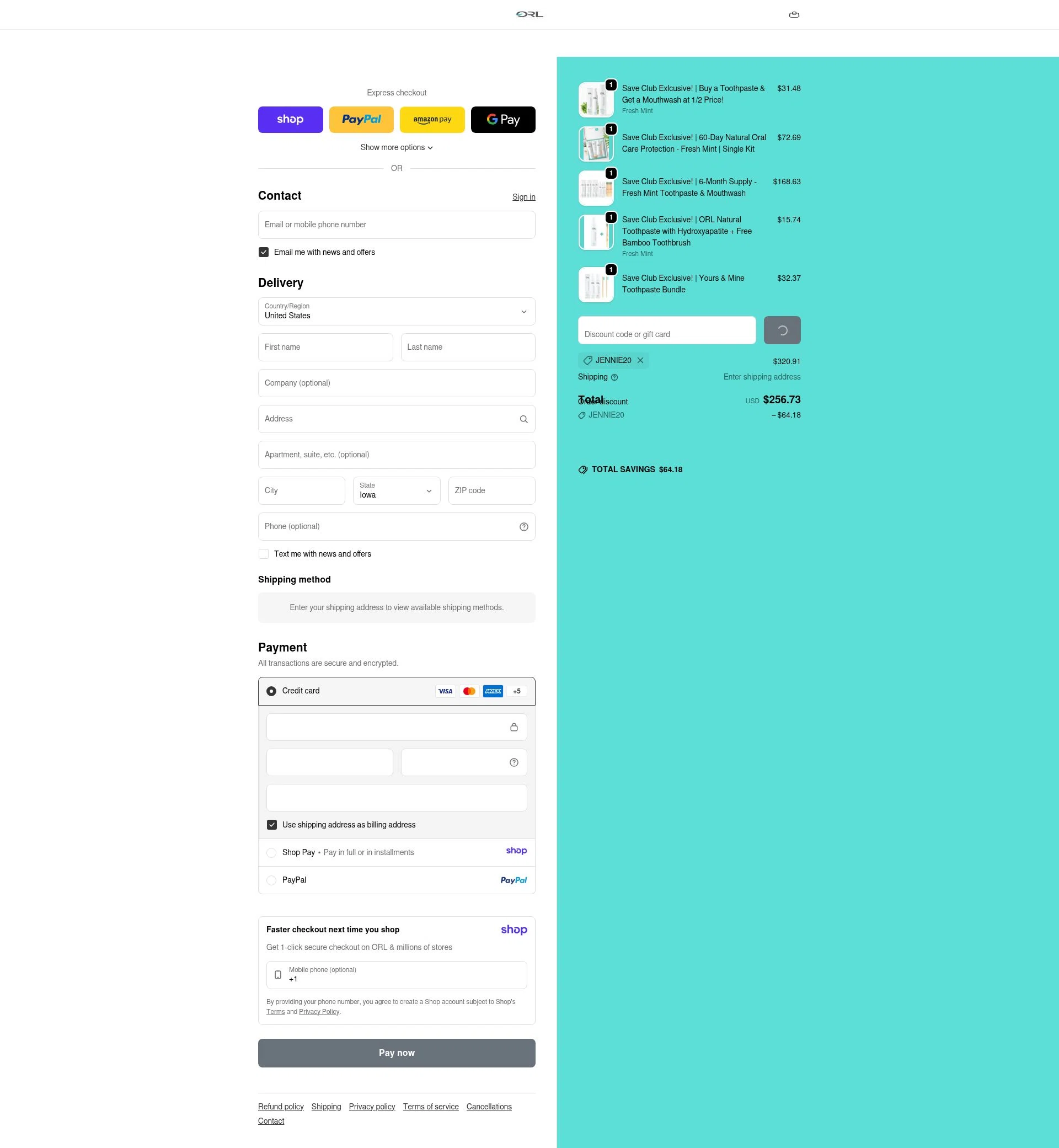 ORL checkout page showing ORL coupon code box | Screenshot taken by SimplyCodes community member on Jan 10, 2026