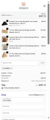 SAVE20 coupon verification screenshot