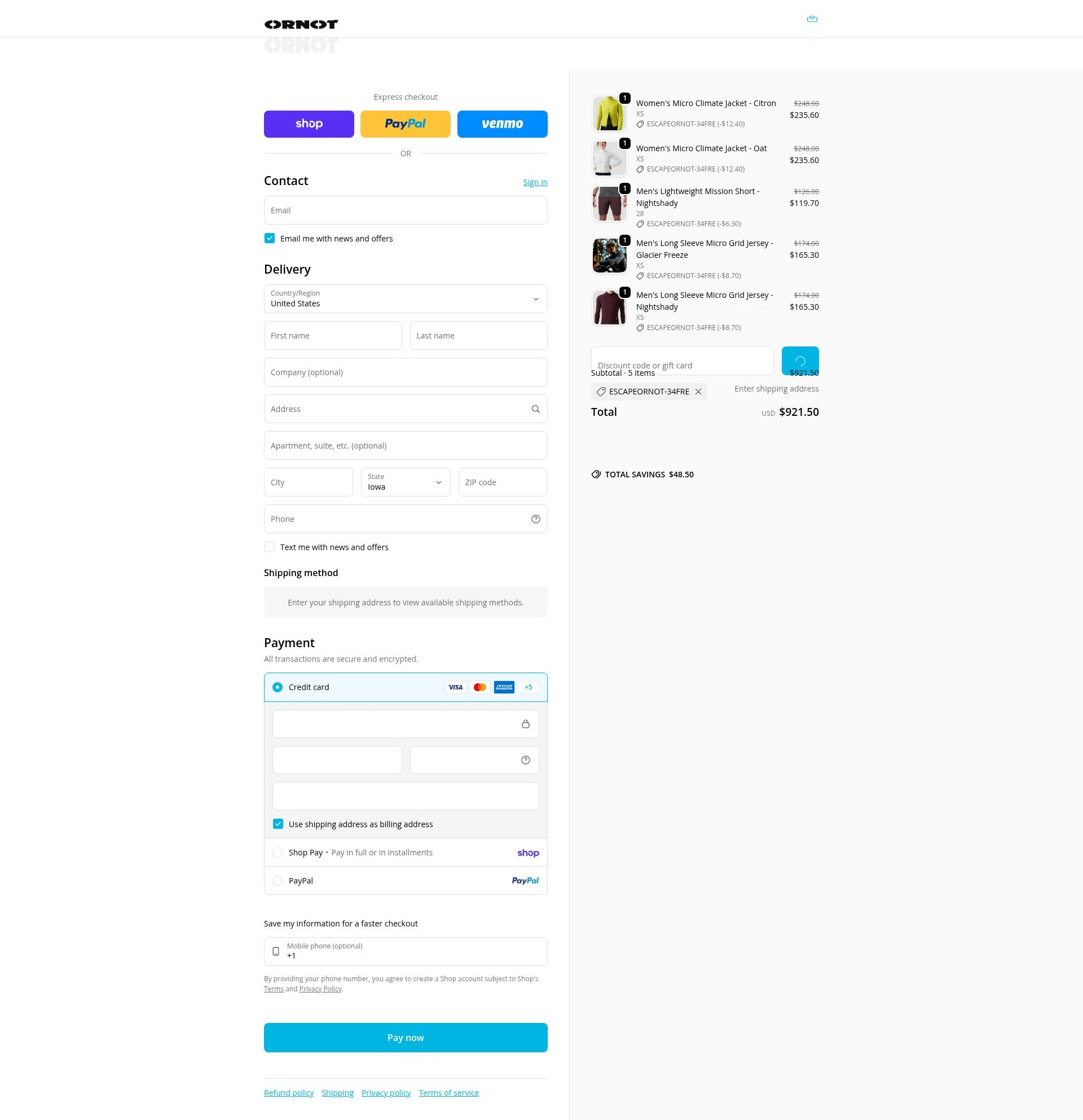 Ornot Bike checkout page showing Ornot Bike discount code box | Screenshot taken by SimplyCodes community member on Feb 10, 2026