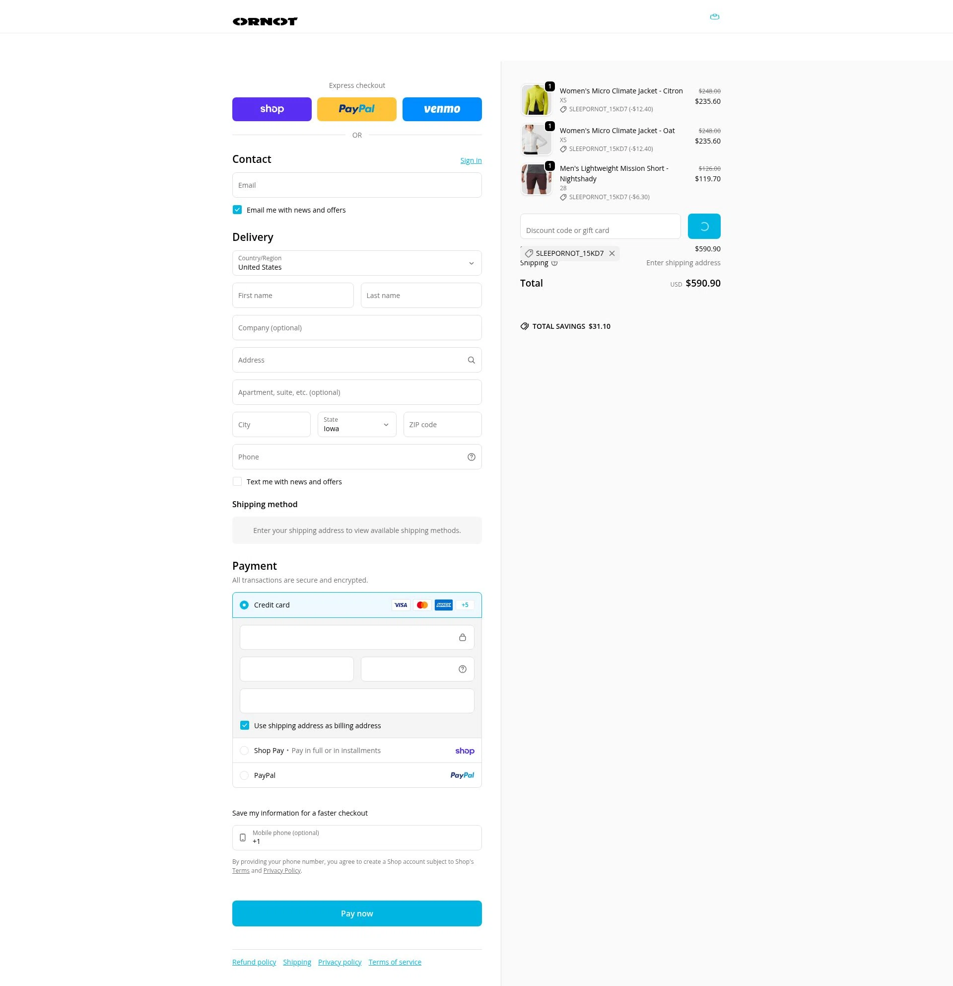 Ornot Bike checkout page showing Ornot Bike discount code box | Screenshot taken by SimplyCodes community member on Feb 14, 2026