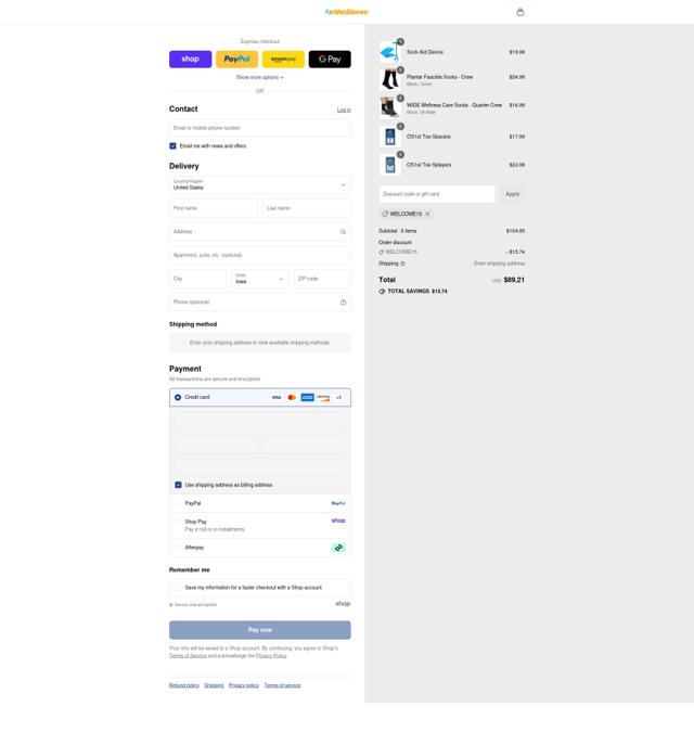 OrthoSleeve checkout page showing OrthoSleeve coupon code box | Screenshot taken by SimplyCodes community member on Sep 9, 2025