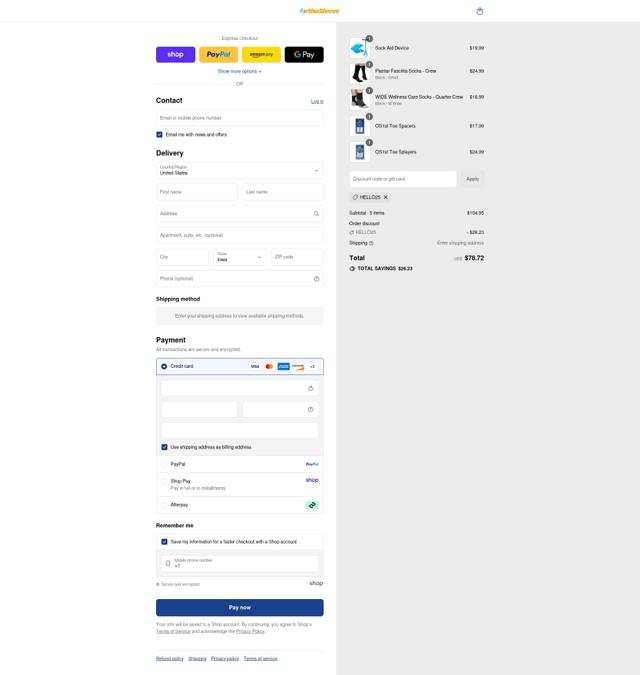 OrthoSleeve checkout page showing OrthoSleeve coupon code box | Screenshot taken by SimplyCodes community member on Sep 9, 2025