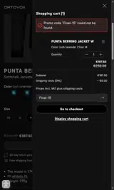 Ortovox coupon verification screenshot
