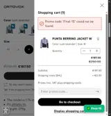 Ortovox coupon verification screenshot