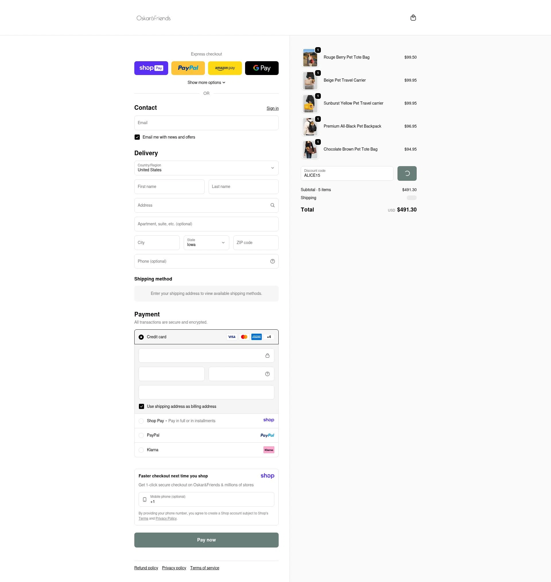 Oskar&Friends checkout page showing Oskar&Friends promo code box | Screenshot taken by SimplyCodes community member on Jan 10, 2026
