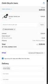 REALAFFILIATES coupon verification screenshot