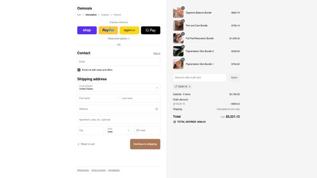 Osmosis checkout page showing Osmosis discount code box | Screenshot taken by SimplyCodes community member on Sep 12, 2025